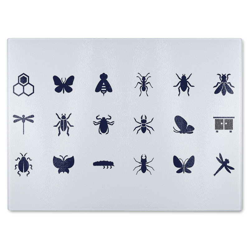 Insect icons Designer Glass Chopping Board