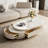  Bilawal 51.1"-64.9" Cream Style Oval Extendable Coffee Table Solid Wood With 4 Drawers, No-Assembly Required