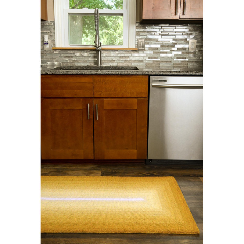  Ombre Wool Rug, Runner 2' x 8', Yellow