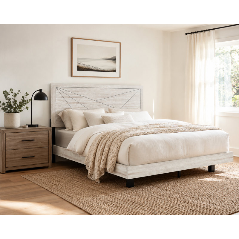Mittal Solid Wood Platform Bed Frame, Full