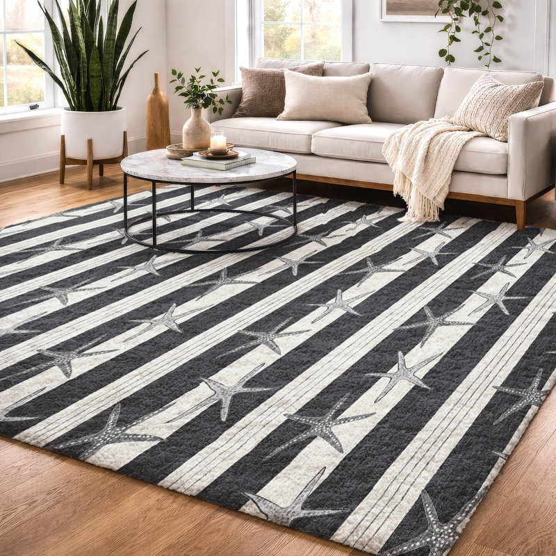 Tapis à poil long de qualité supérieure lavable à la machine Dream Star ADS191, Minuit minuit, 10 pi x 14 pi