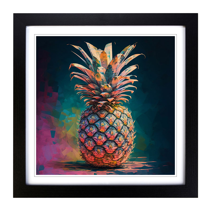 Pineapple Impressionism - Framed Print, Black