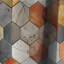 Motif rustique hexagonal Boho - Rideau abstrait - Rideau géométrique occultant - 1 panneaux-107556146