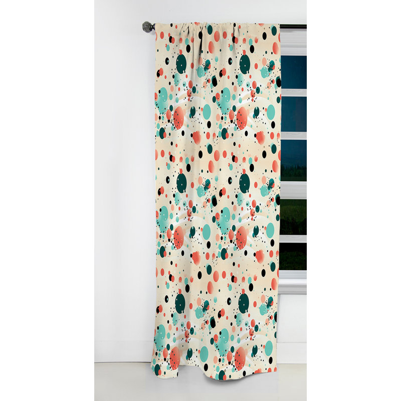Victorian Elegance Motif à pois I - Rideau abstrait - Rideau occultant en velours - 1 panneau, L 52 po x L 63 po