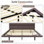 Structure de lit flottante avec lumière DEL, lit plateforme moderne en cuir de polyuréthane, aucun sommier requis, facile à assembler pour un sommeil confortable-1808226753-1808226754