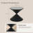 Liora Metal Hourglass Side Table, Modern Black Finish with Glass Top