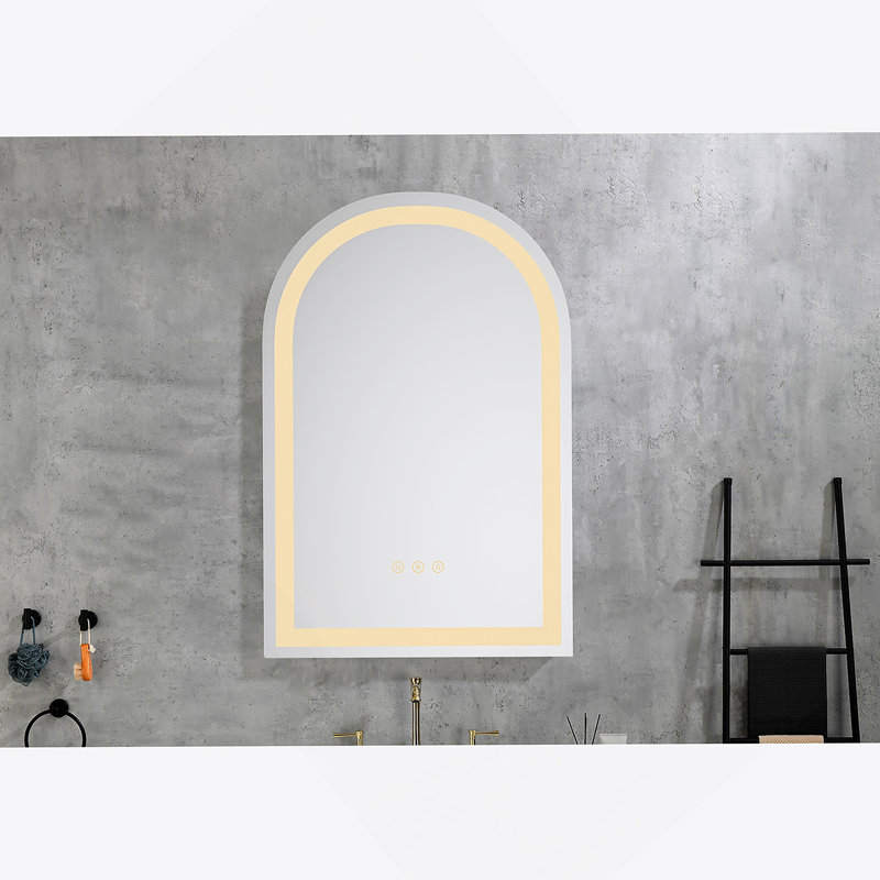 Miroir mural de salle de bain 20 * 30 avec lumière élevée et anti-buée, 20 po x 30 po