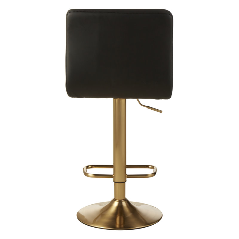 Tricia Swivel Upholstered Adjustable Height Counter Stool with Metal Frame, Black
