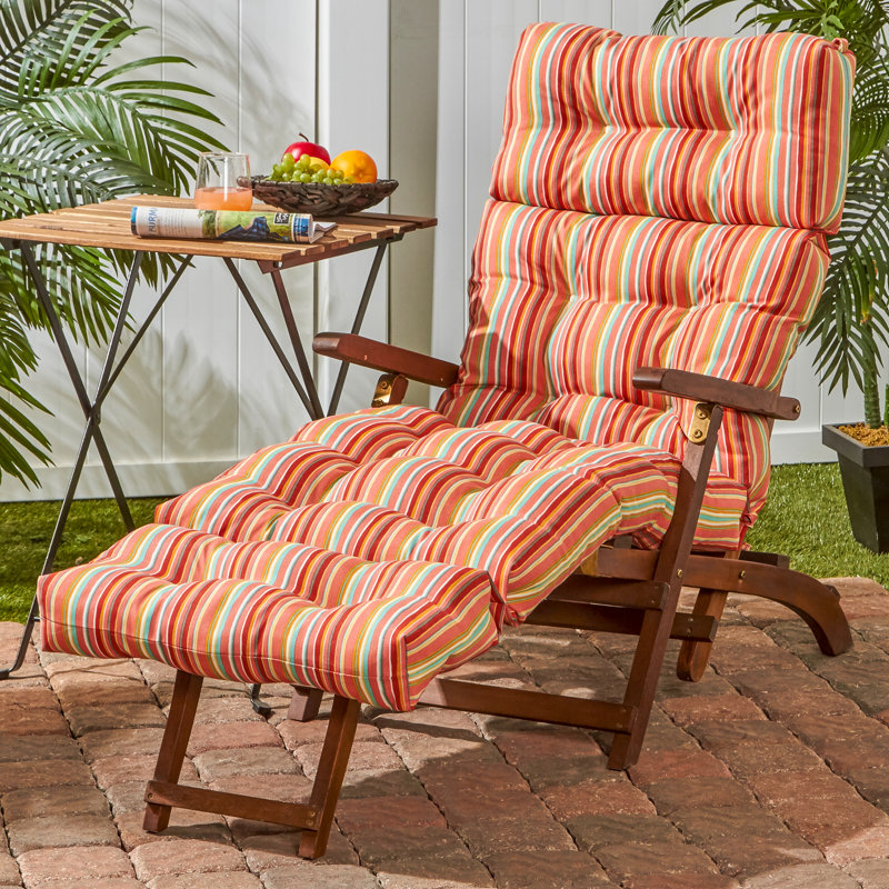 Coussin de chaise longue d'extérieur capitonné Shipton, Melon d'eau