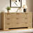 Modern 9-Drawer Dresser for Bedroom, 57''Wide Wood Chest Of Drawers w/ Metal Handles Fluted Design-798942485