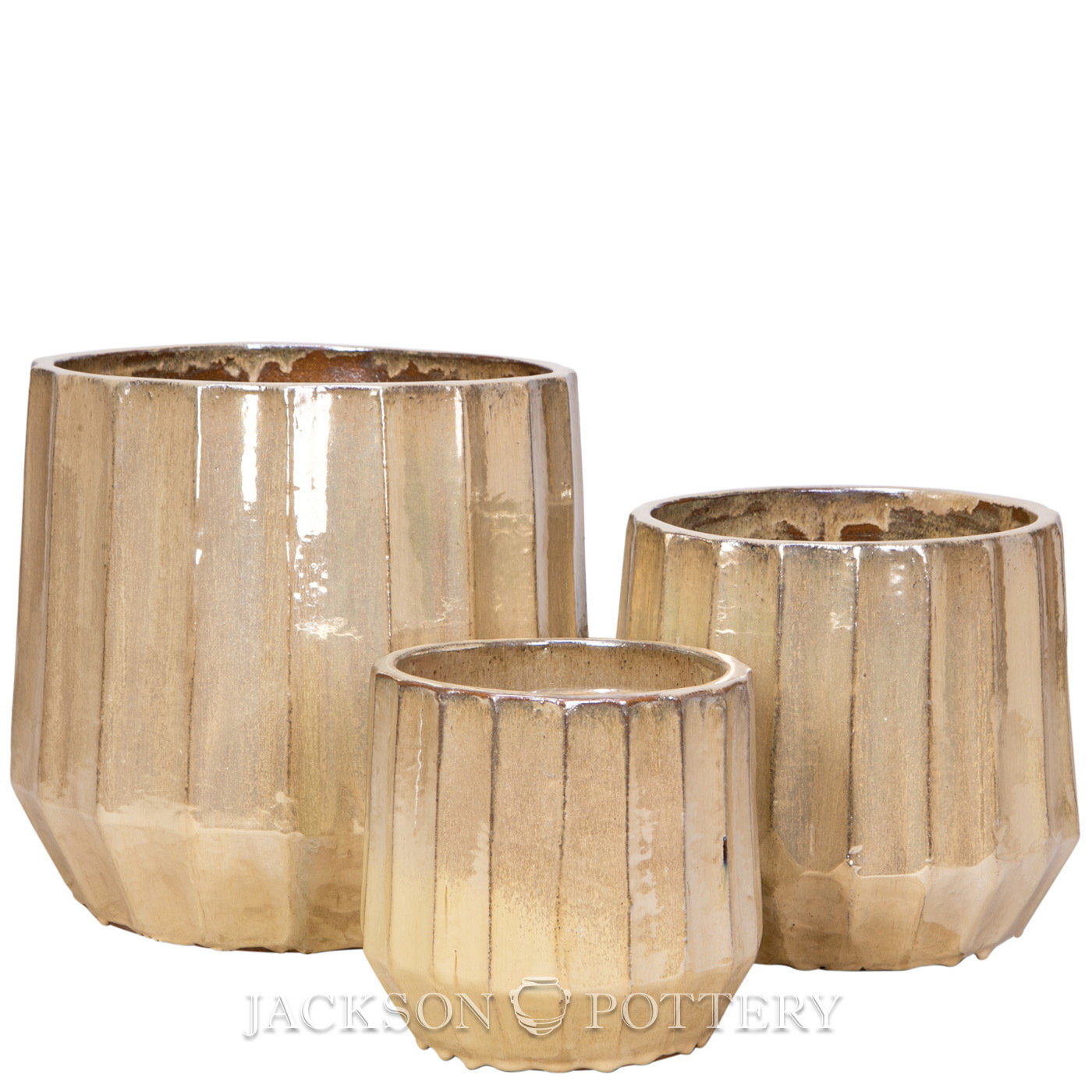 King Plntr Set Of 3 A,B,C, Pearl White