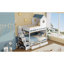 Lit simple sur simple avec maison et tiroir, escalier, DEL, blanc-220909565