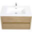 Meuble-lavabo mural 36 po avec lavabo, meuble de rangement flottant pour salle de bain avec comptoir en résine de pierre et tiroirs à fermeture en douceur-117193469