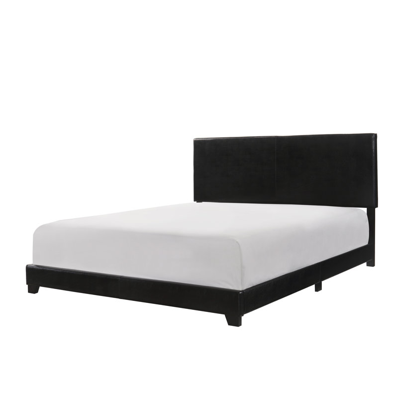 Lit tapissier standard à profil bas Hazelynn, Très grand, Noir