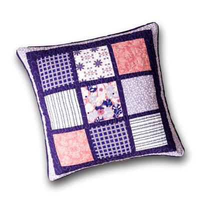 Patchwork Cotton Reversible Pillow Cover