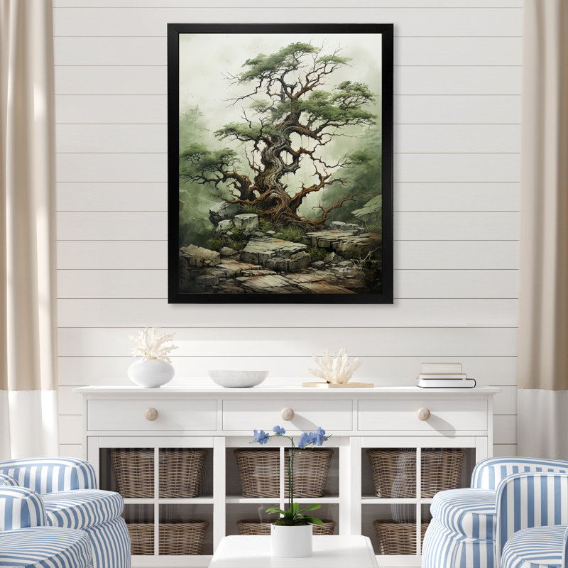 Photo de plage La Sagesse I - Décoration murale florale, H 40 po x l 30 po x P 1,5 po, Cadre photo noir