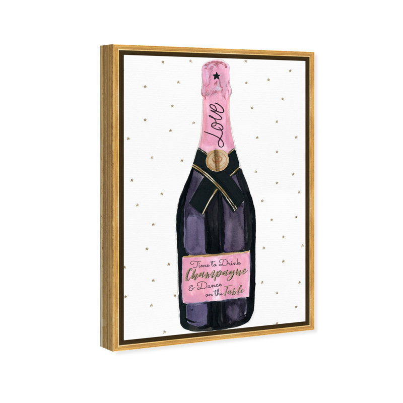 Love Love and Stars - Peinture, Cadre doré, H 54 po x l 36 po