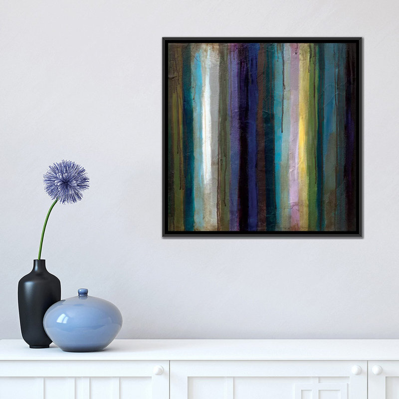 « stries ii » par wani pasion, reproduction d’art sur toile, H 18 po x l 18 po x P 1,5 po, Toile avec cadre noir