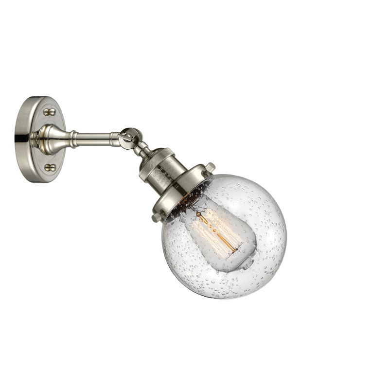 Clementina Dimmable Bath Sconce, Seedy, Polished Nickel, Bulb Not Included