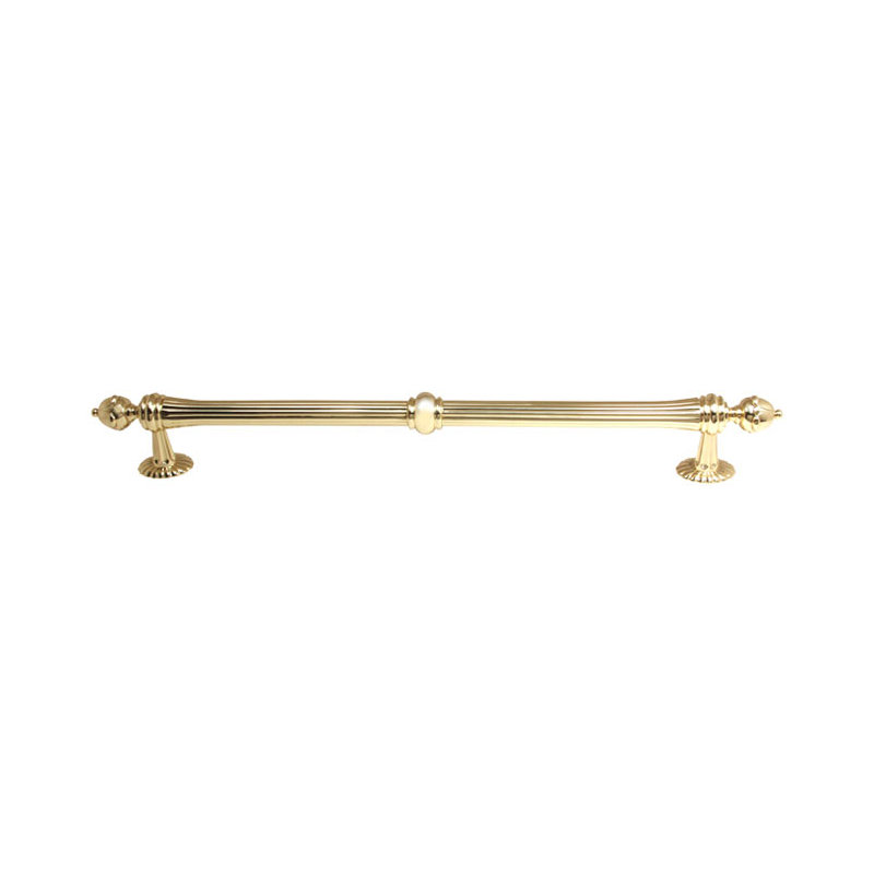 Ornate 18" CTC Appliance Pull, Polished Brass