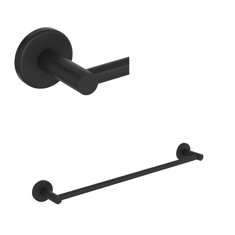 Lombardia® Towel Bar, Matte Black, 2" H x 24" L x 2.75" D
