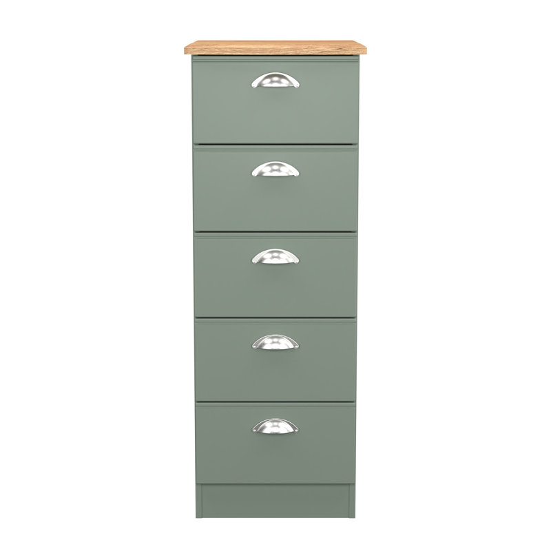 Conners 40cm W Manufactured Wood Bedside Table, Reed Green/Riviera Oak