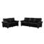 Canapé de salon avec canapé de rangement modulaire 2 + 3 en similicuir noir