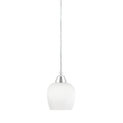 Any Cord Hung Mini Pendant With 6" White Marble Glass