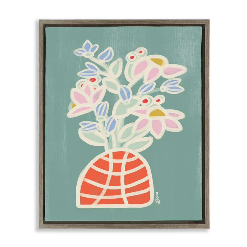 Cadre flottant Bryce Flower Bouquet, design par Beki Marquardt, Cadre flottant orme Montalcino, H 21 po x l 17 po