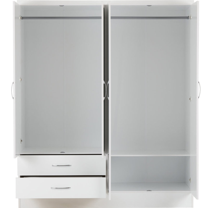 Ravalli 4 Door Wardrobe, White