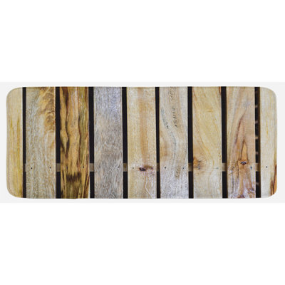 Milana Rustic Country Timber Fence Kitchen Mat