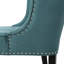 Chaise en tissu bleu sarcelle foncé avec des éléments de design moderne, des coutures gaufrées à boutons et des détails cloutés attrayants, l 27,68 po x P 27,94 po, H 31,38 po, attrait occasionnel, garniture charmante à boutons, l 28 po x P 28,5 po-2028913485