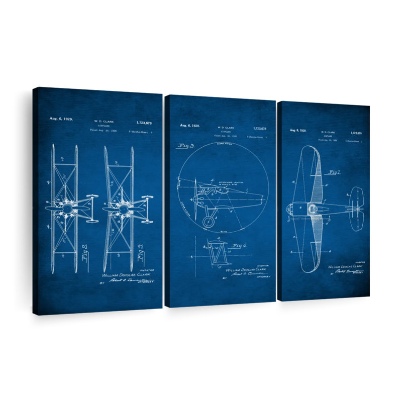 Avion, impression sur toile, H 45 po x l 28 po x P 1,25 po