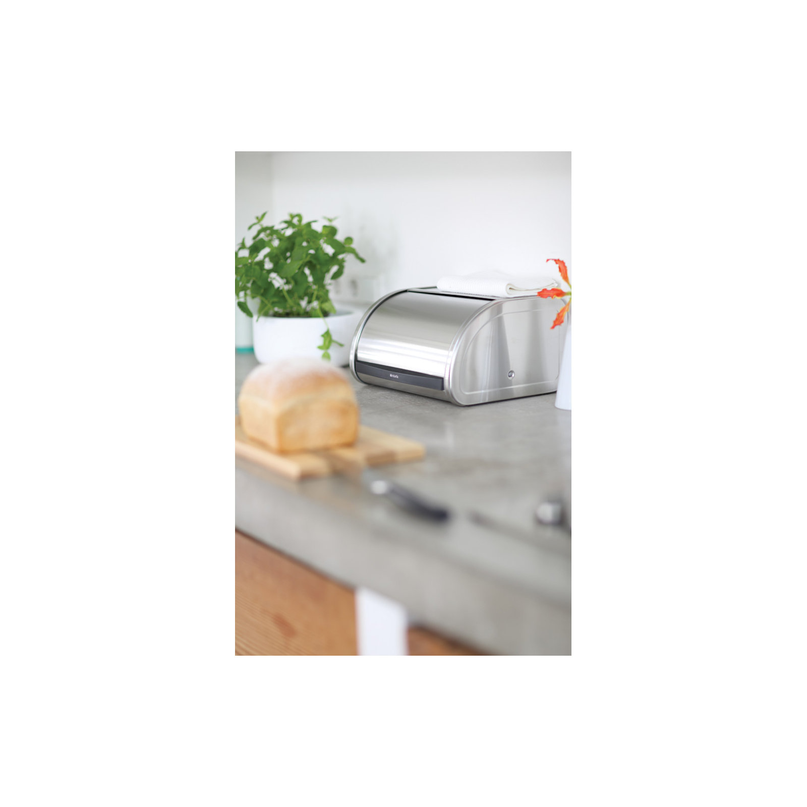 Brabantia Medium Roll Top Bread Box, Matte Steel