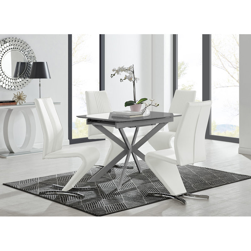 Drop Leaf Dining Set, White