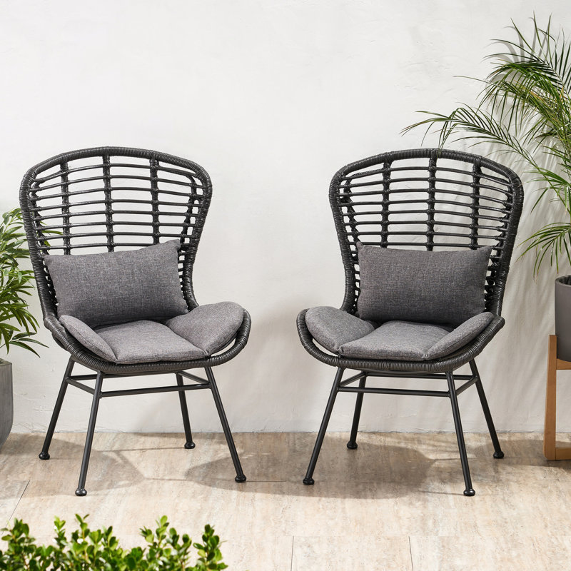 Chaise d'extérieur grise avec structure et doublure en fer Relax, Gris, Gris