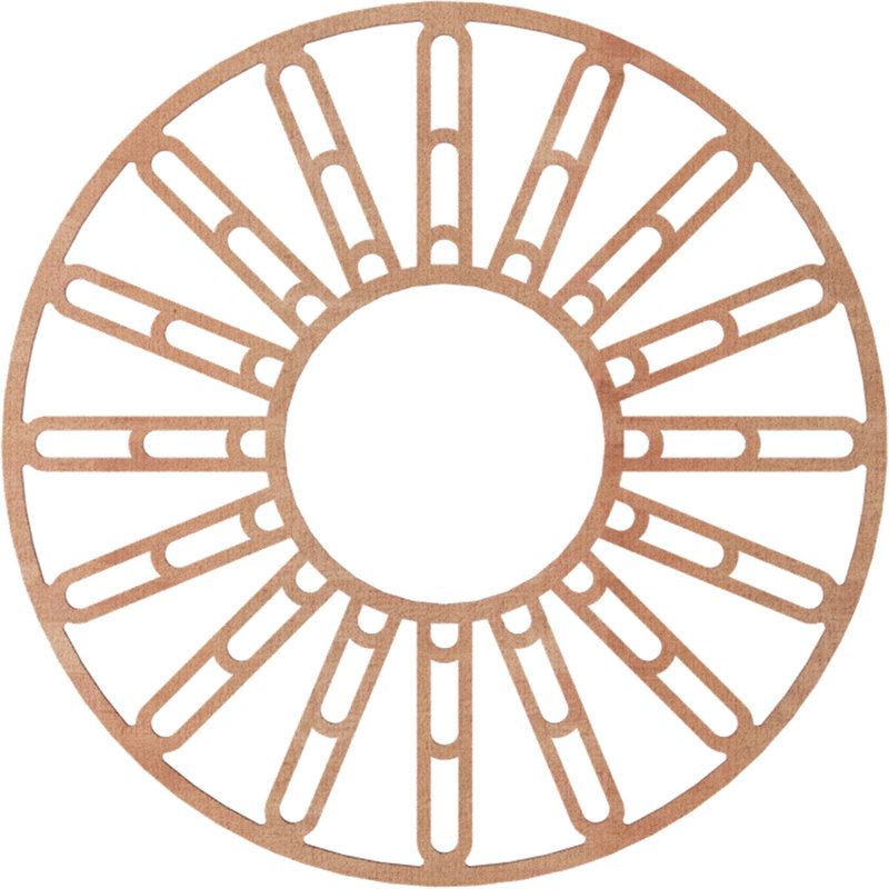 Médaillon de plafond en bois Hale, H 30 po x l 30 po x P 0,25 po, Cerise