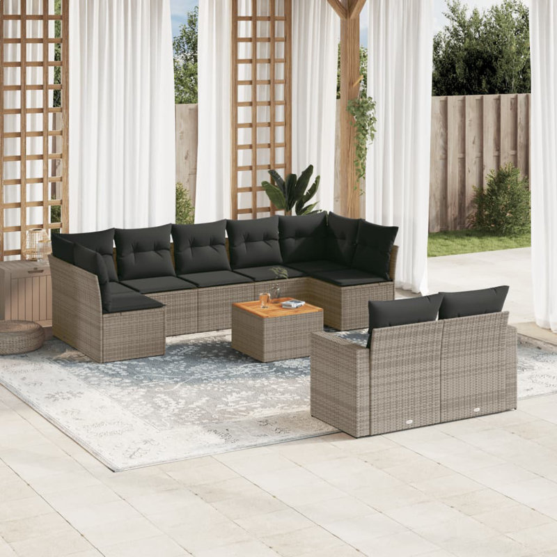 Vidaxl Garden Sofa Set Grey