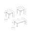 3 tables avec stratifié gris et structure en métal noir robuste
