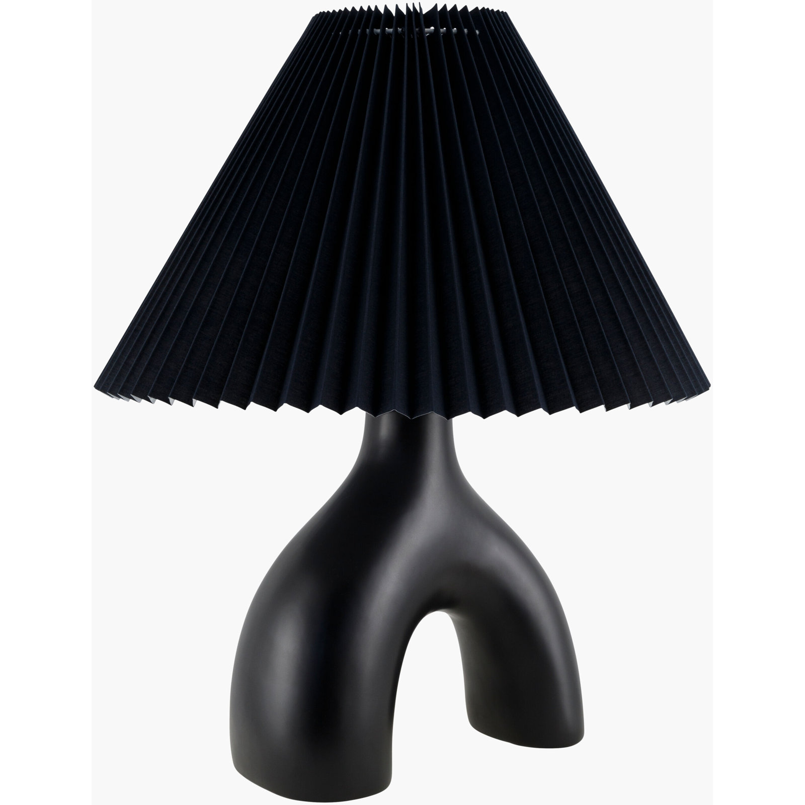 Celes Ceramic Table Lamp, Black, Black