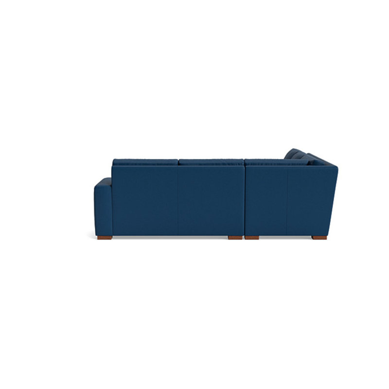 Couch Potato Leather Sectional, Left Hand Facing, Leather - Deep Blue