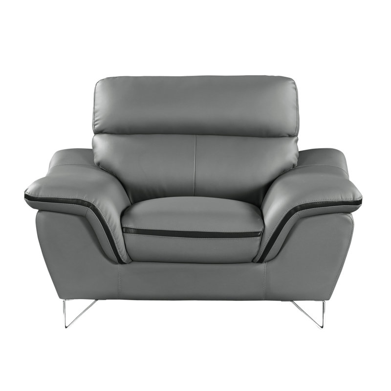Chaise en cuir véritable, Gray