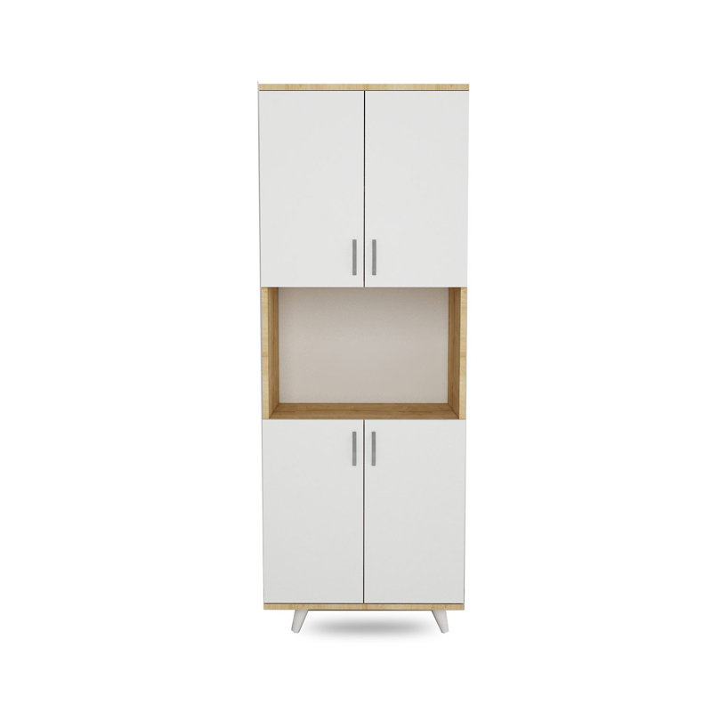 Argusville 70cm W Manufactured Wood Shelving Unit, Oak/White