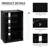 5 Media Console Cabinet. Distressed Black, Tempered Glass Doors, Adjustable Shelves. Accommodates Player, Receiver, Gaming Console, Laptop, Books. Arranges Cables Neatly Stand With Shelves And Cable