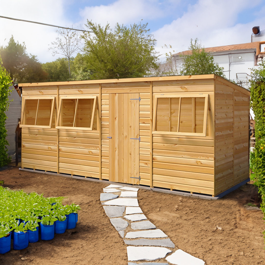 16 ft. W x 6 ft. D Wood Shiplap Pent Storage Shed