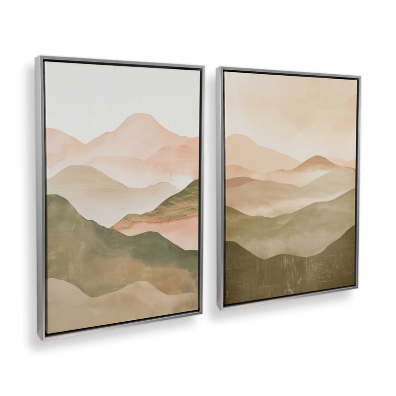 Sunset Jasper, ensemble de 2, Cadre flottant en chrome poli, H 19 po x l 26 po