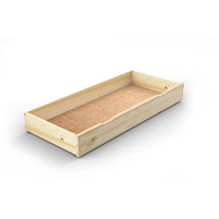 Nodax Premium Underbed Solid Wooden Drawer With Pull/Push Grooves And Castors For Easy Underbed Storage