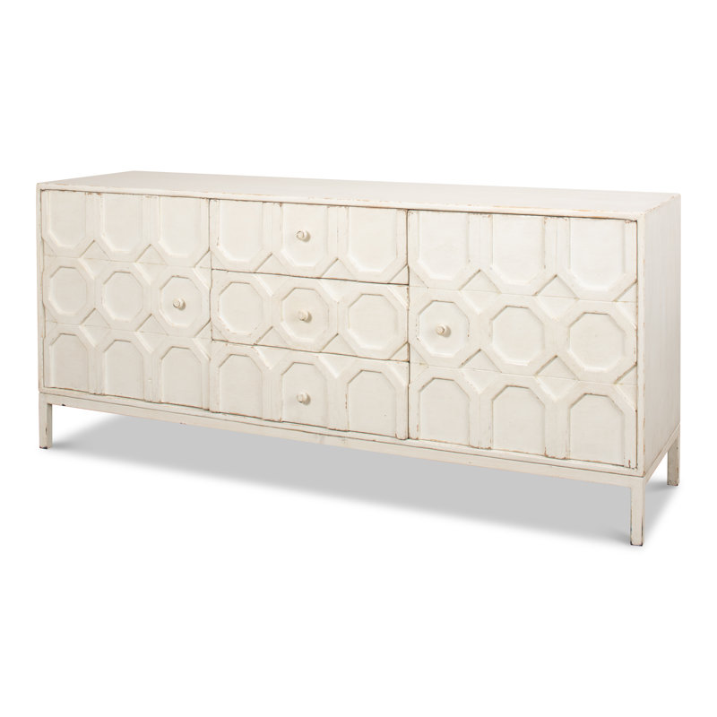 Becket 74'' W Solid Wood Sideboard, Antique White