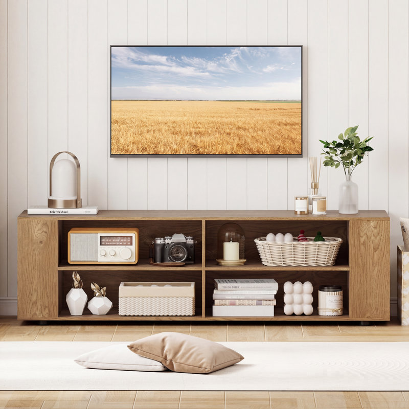 Aubriahna Unfinished TV Stand for TVs up to 65", White Oak