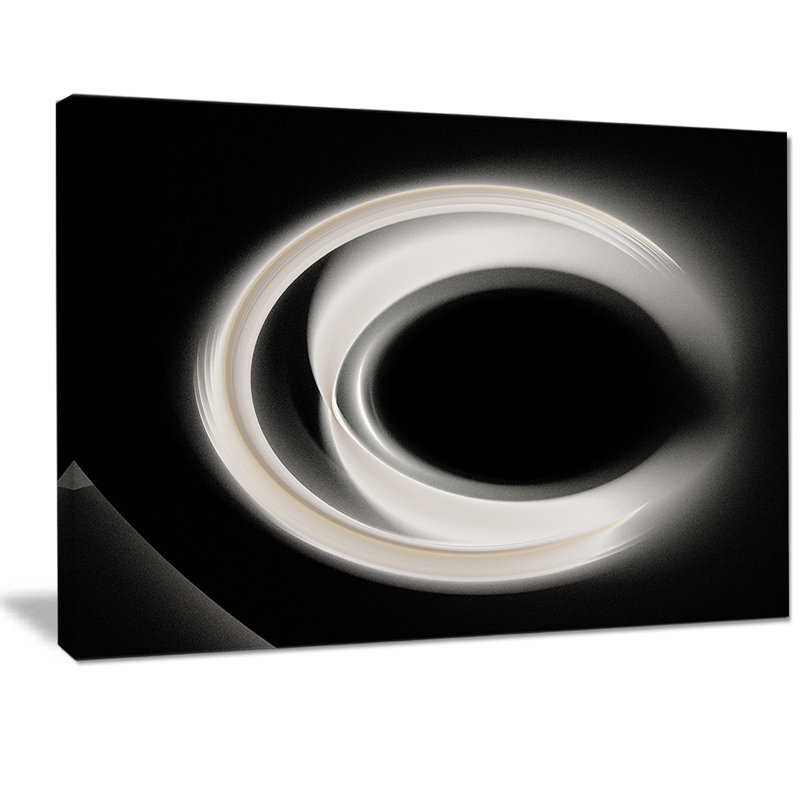 Fractale blanche sur fond noir - impression sur toile tendue, H 8 po x l 12 po x P 1 po